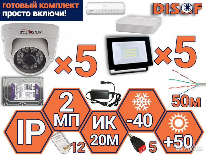 Видеонаблюдение. Готовый комплект IP камер №939