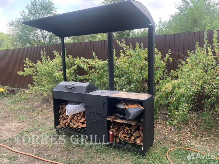 Мангал с крышей 4в1