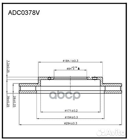 Диск тормозной перед ADC0378V allied nippon