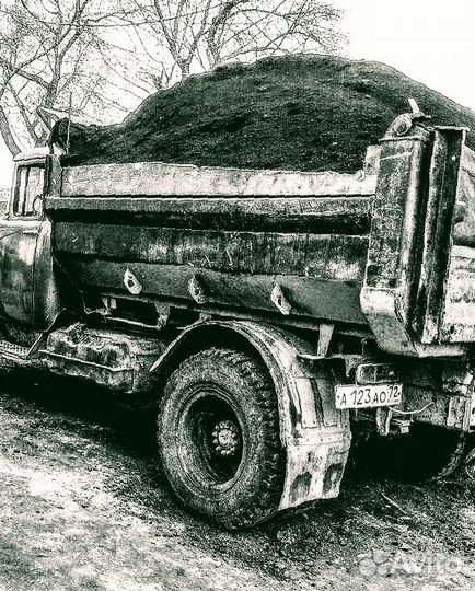 Чернозём, земля, перегной, грунт. 6 куб.м ЗИЛ