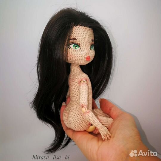 Кукла вязаная шарнирная интерьерная
