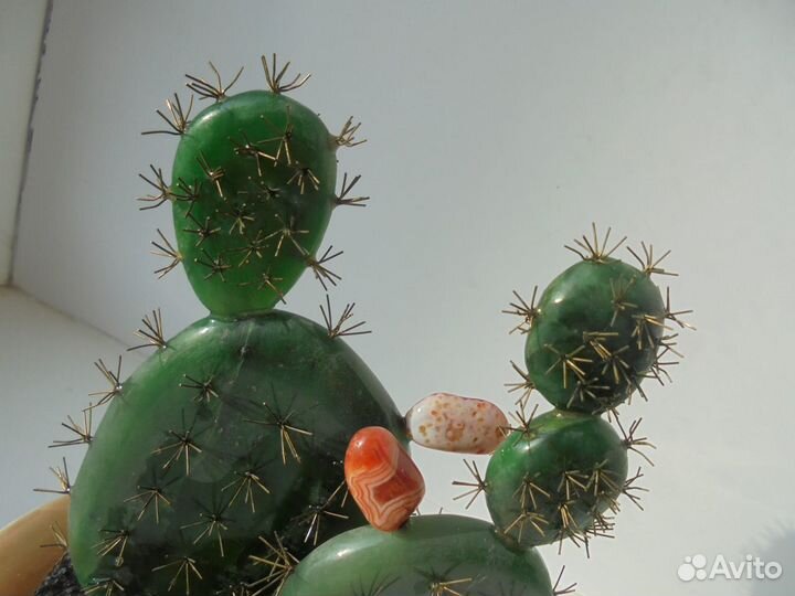 Кактус из нефрита и оникса Композиция выс. 17 см