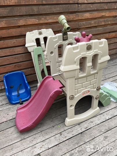 Домик little tikes замок с горкой и качелей
