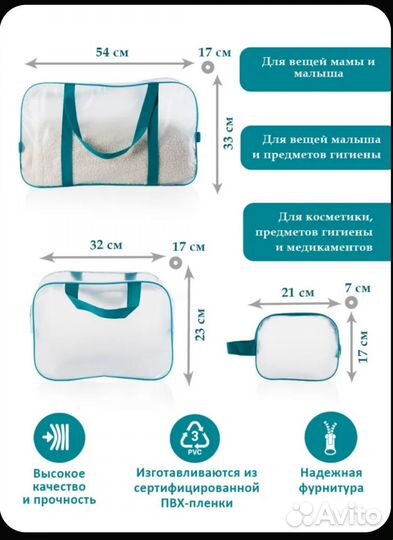 Сумки в роддом 3 шт