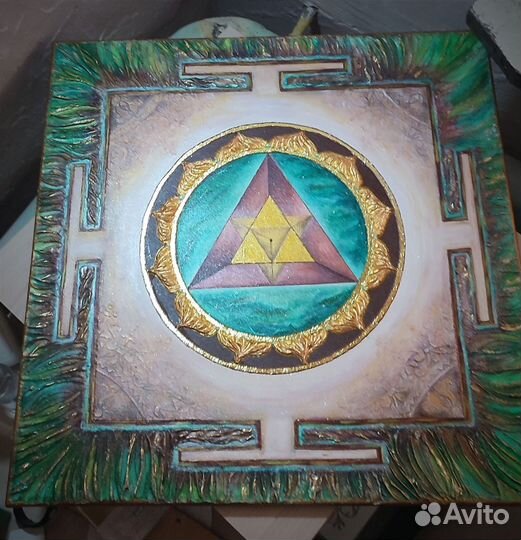 Янтра Ганеша оберег защита мандала картина