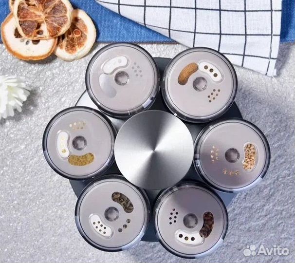 Набор для специй на подставке, 7 шт