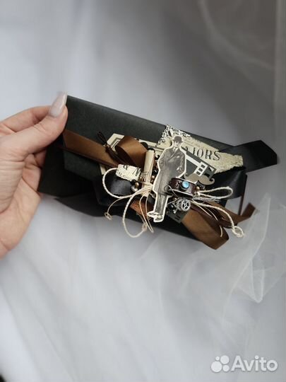 Мужской конверт для денег ручной работы 8* 16 см