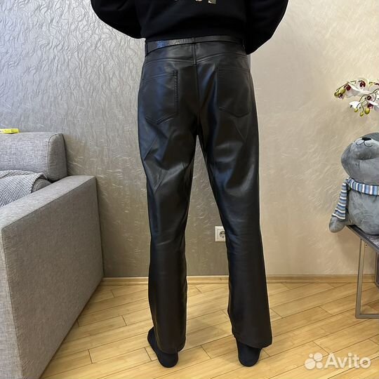 Брюки кожаные мужские