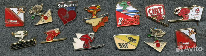 Коллекция значки Биатлон Лыжи Бобслей