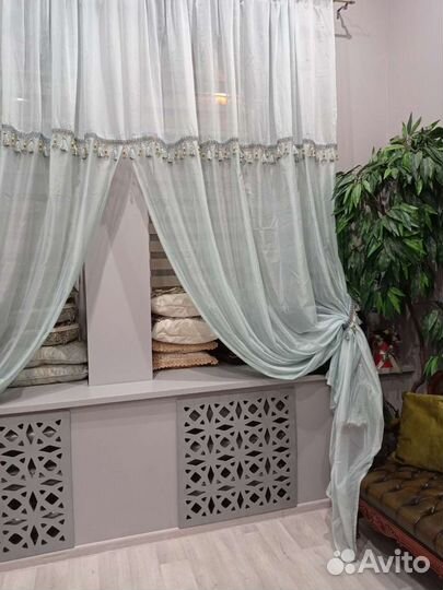 Шторы дизайнерские,3.50см высота,стеклярус