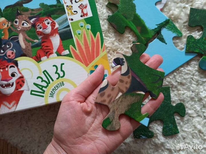 Пазл картонный Тиг и Лео 35 деталей