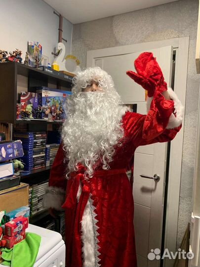 Прокат костюм деда мороза новый бархат