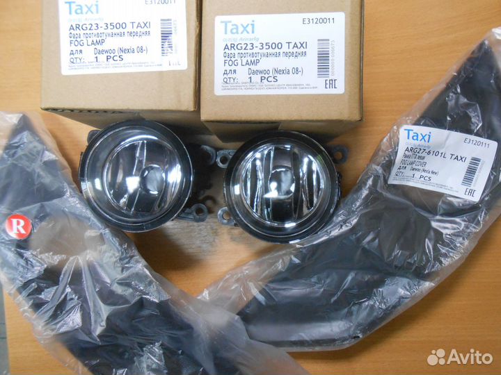 Комплект противотуманок и рамок птф Нексия