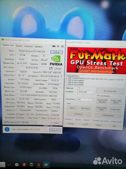 Игровая видеокарта GTX 1060 3gb