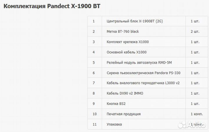 Авто сигнализация Pandect X-1900 BT