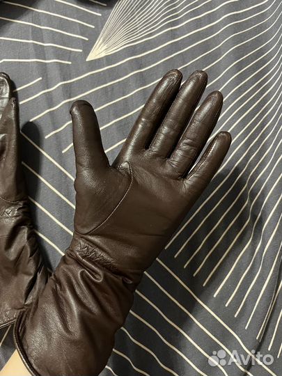 Перчатки из натуральной кожи утепленные 8