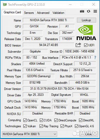 Видеокарта rtx 3060 TI
