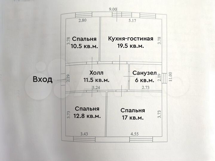 Дом 90 м² на участке 4 сот.