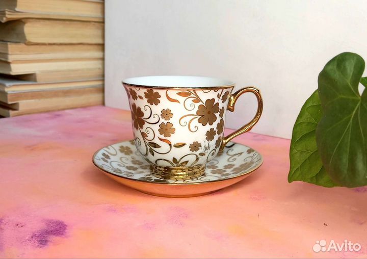 Кофейная Пара Pearl, фарфор с позолотой, Китай