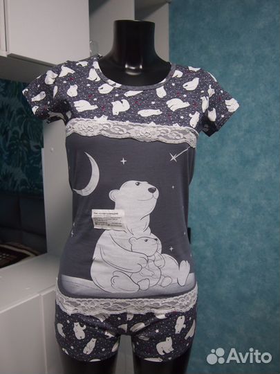 Новые Пижамные костюмы (футболка + шорты)