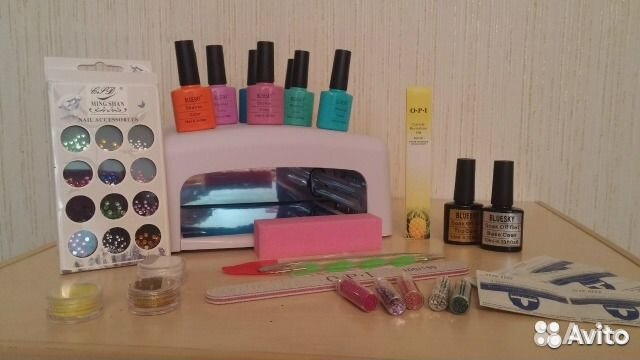 Набор для покрытия гель- лаком шеллак bluesky 5