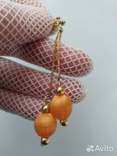 Серьги винтаж СССР шёлк