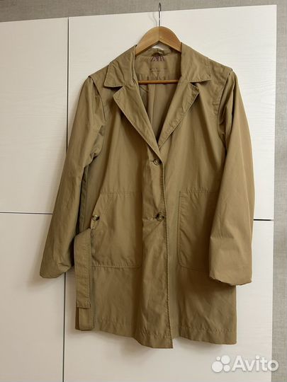 Тренч плащ zara р.164 прямой крой