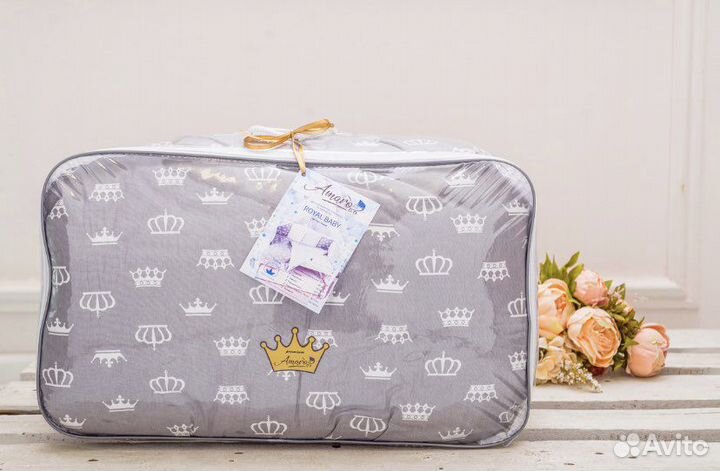 Комплект детского постельного белья + бортики на к