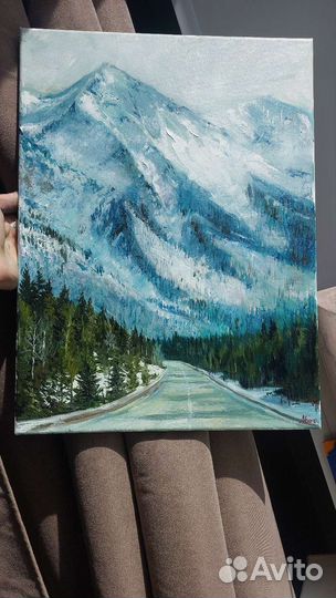 Картина маслом пейзаж горы