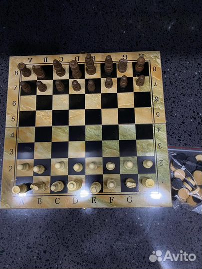 Шахматы деревянные 3 в 1 (нарды, шашки)