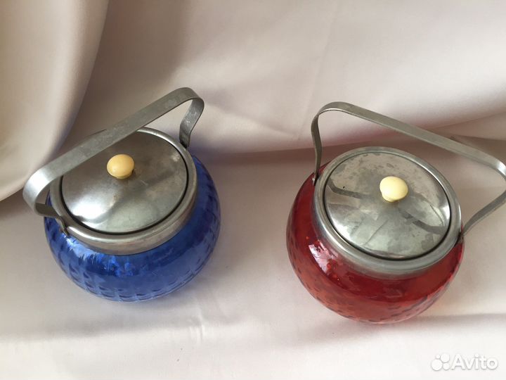 Сахарницы цветное стекло