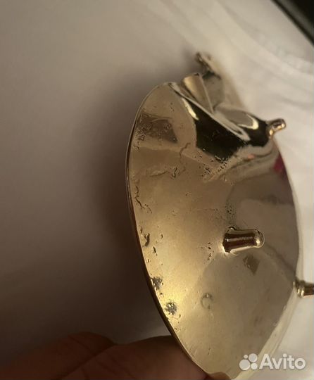 Латунное блюдце, пепельница в виде ракушки