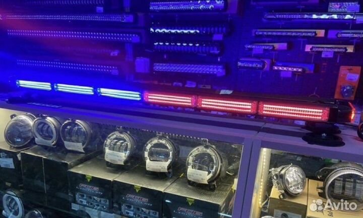 Красно-синий стробоскоп на крышу led