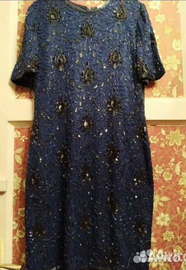 Платье вечернее винтаж шёлк пайетки