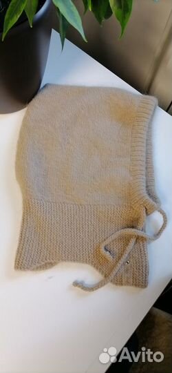 Шапка Капор из пряжи Пух норки