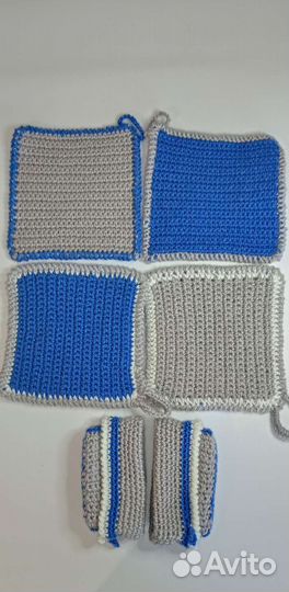 Прихватки вязаные, набор из 8 штук
