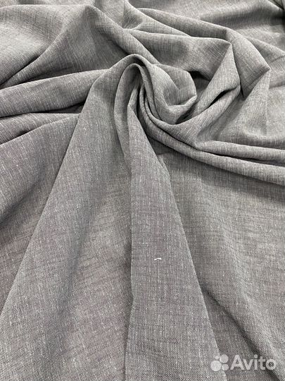 Тюль Лен серая
