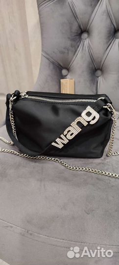 Alexander wang сумка со стразами чёрная