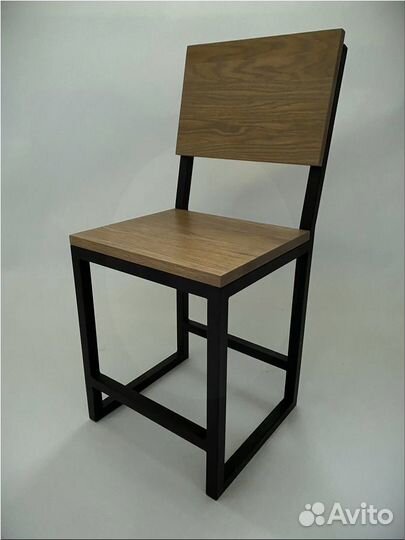 Стильный стул из массива дуба в стиле лофт (светлы