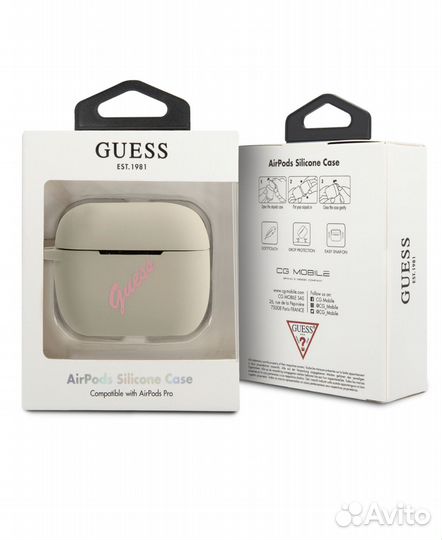 Чехол для Airpods Pro / кейс на эирподс про Guess