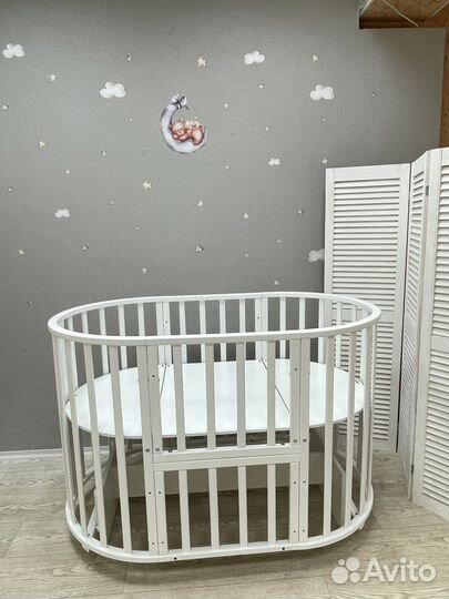 Детская кровать круг-овал 9 в 1 с маятником