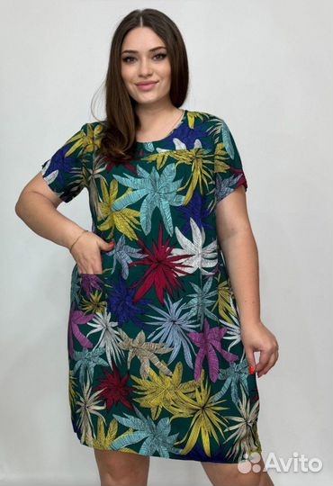 Платье туника женская из штапель