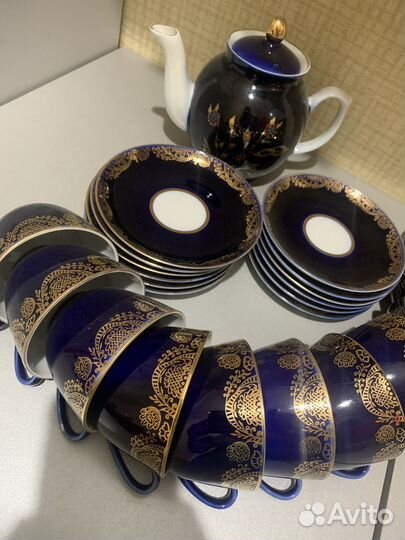 Чайный сервиз лфз кобальтовая сетка