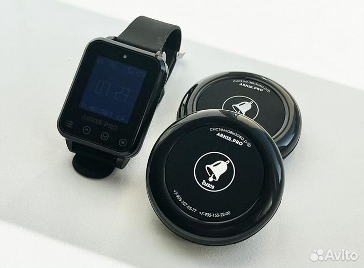 Кнопка вызова персонала/офцицианта Ультра и часы