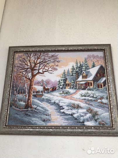 Картина вышитая крестом ручная работа