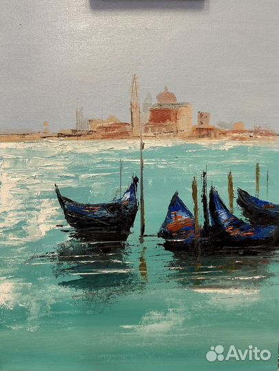 Картина маслом. Холст на картоне. Венеция