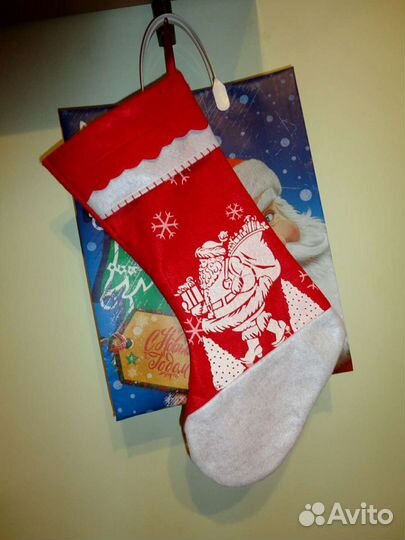 Новогодний сапог для интерьера/Пакет подарочный