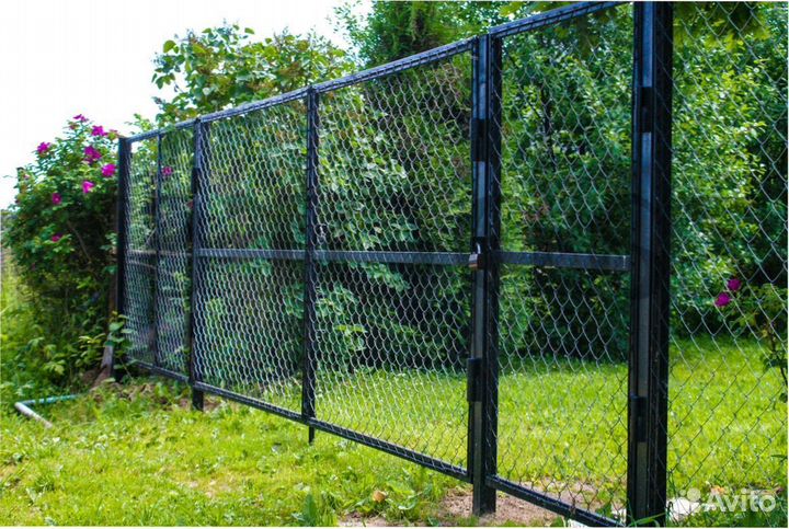 Забор из сетки рабицы