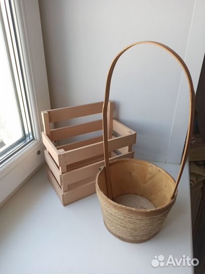 Декоративный ящик и корзинки