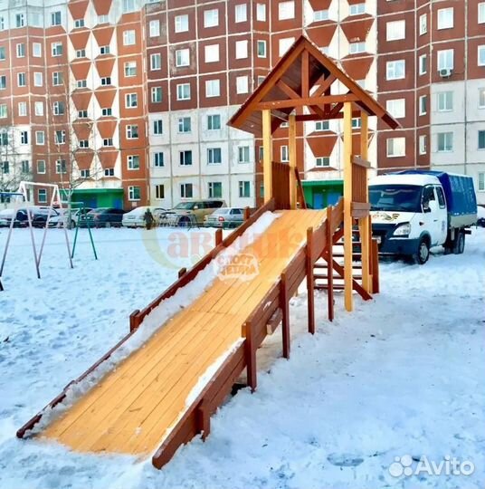 Детская горка. Зимняя горка для тюбингов